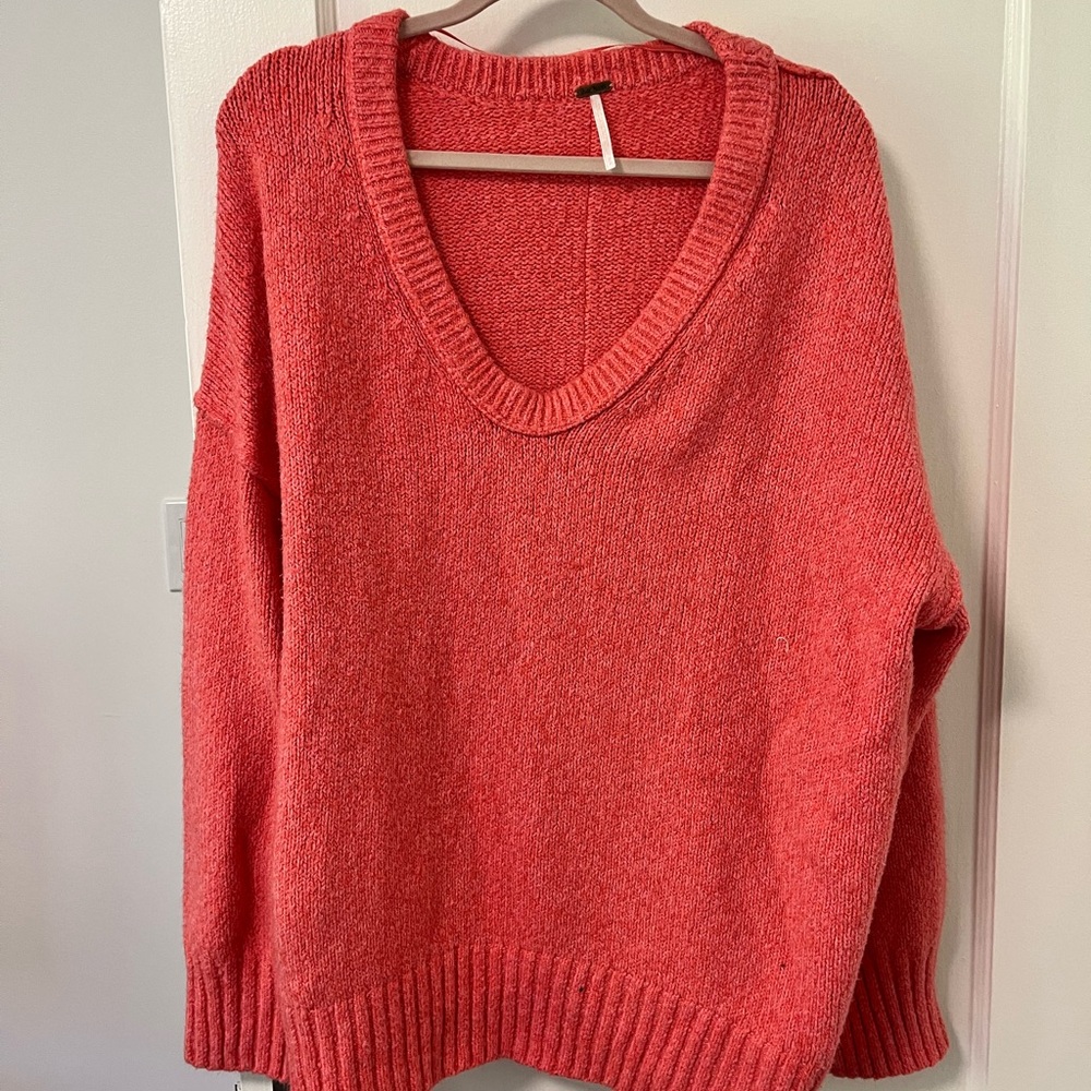 Free People Cozy Coral Sweater
